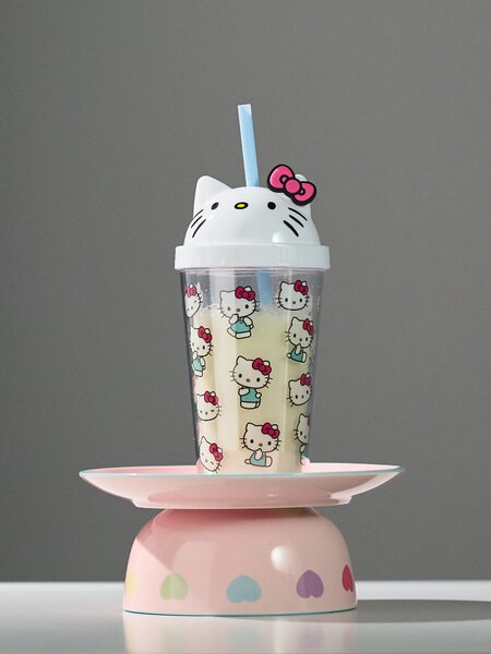 Sinsay - Чаша с капак и сламка Hello Kitty - многоцветен