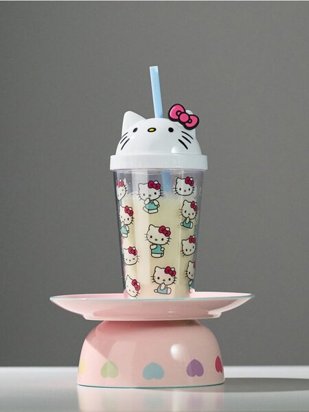 Sinsay - Чаша с капак и сламка Hello Kitty - многоцветен