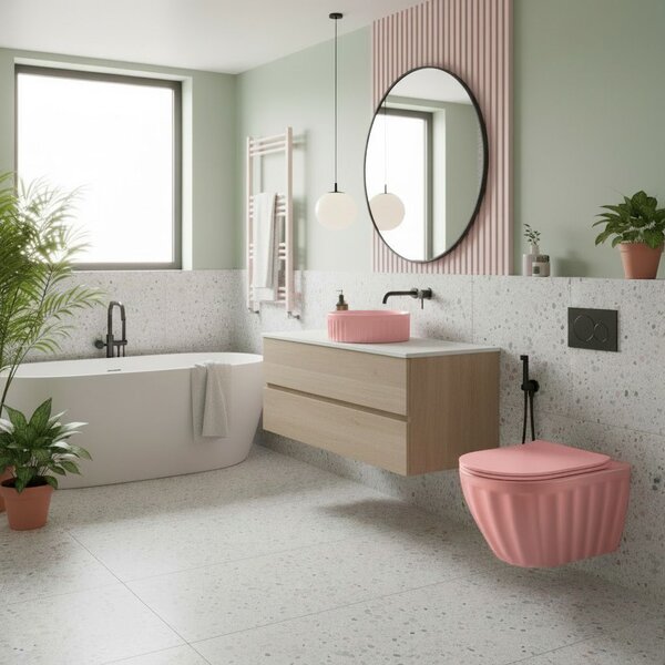 Умивалник за плот DUO Sweet Pink Matt