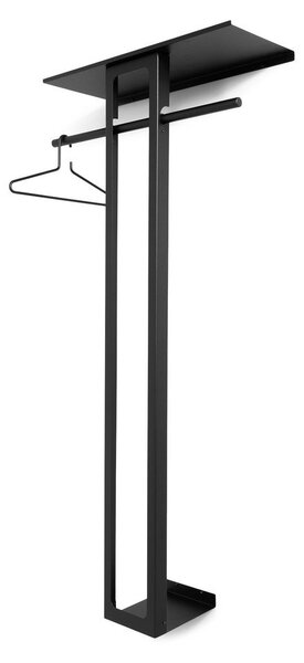 Черна стоманена стенна закачалка с рафт 70 cm Luno Large – Spinder Design