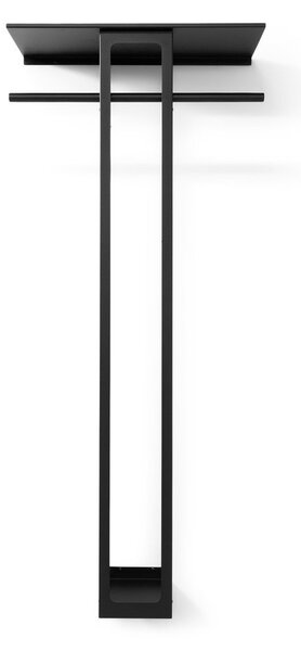 Черна стоманена стенна закачалка с рафт 70 cm Luno Large – Spinder Design