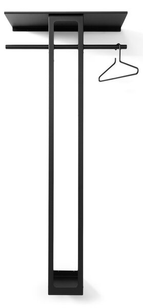 Черна стоманена стенна закачалка с рафт 70 cm Luno Large – Spinder Design