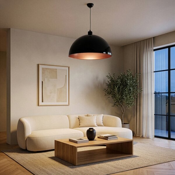 Brilagi - LED полилей на кабел METALO 1xE27/40W/230V Ø 60 cm черен/меден