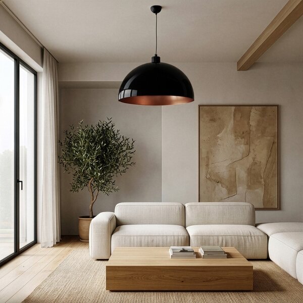 Brilagi - LED полилей на кабел METALO 1xE27/40W/230V Ø 60 cm черен/меден