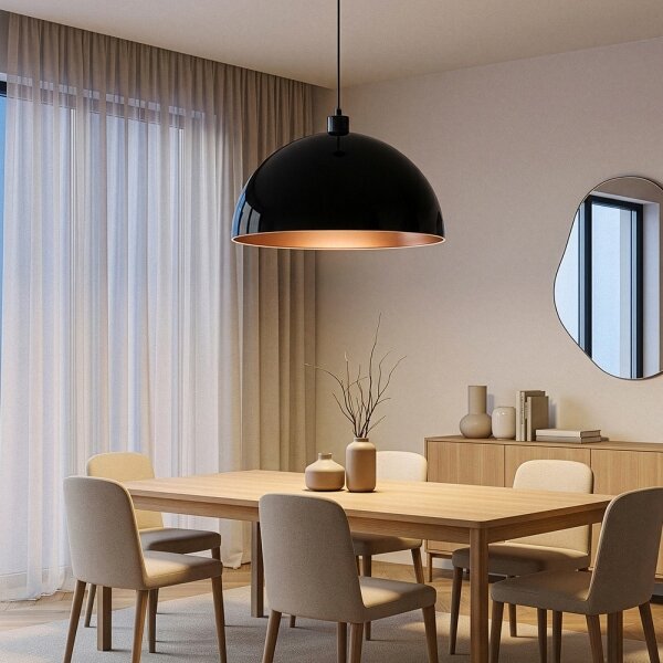 Brilagi - LED полилей на кабел METALO 1xE27/40W/230V Ø 60 cm черен/меден