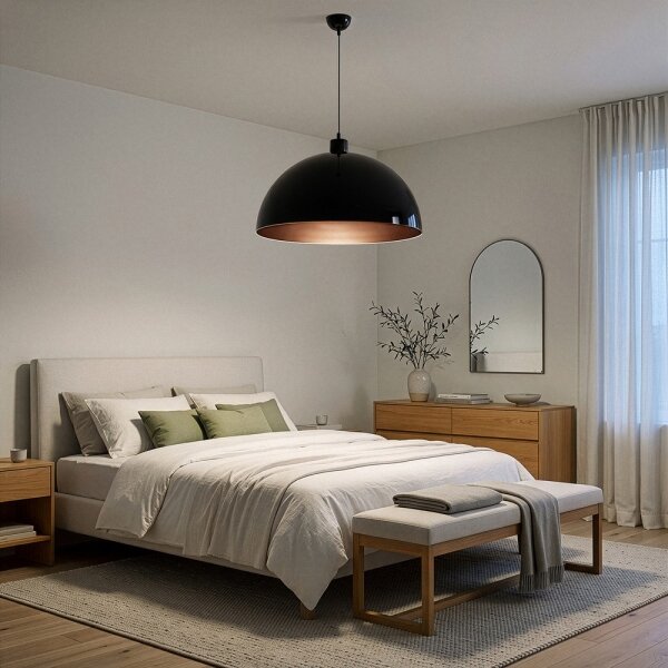 Brilagi - LED полилей на кабел METALO 1xE27/40W/230V Ø 60 cm черен/меден