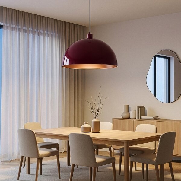 Brilagi - LED полилей на кабел METALO 1xE27/40W/230V Ø 60 cm бордо/меден