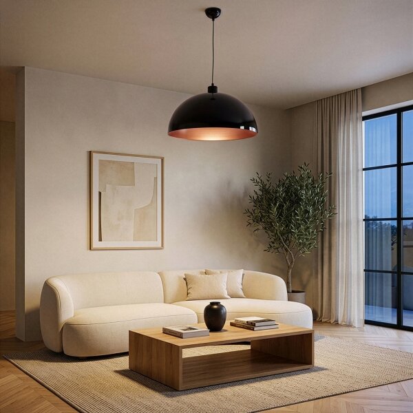 Brilagi - LED полилей на кабел METALO 1xE27/40W/230V, диаметър 40 см, черен/меден