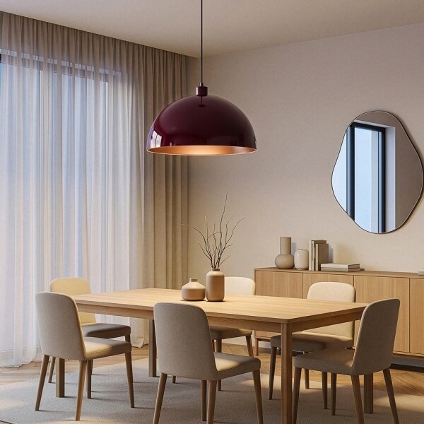 Brilagi - LED полилей на кабел METALO 1xE27/40W/230V, диаметър 40 см, бордо/меден