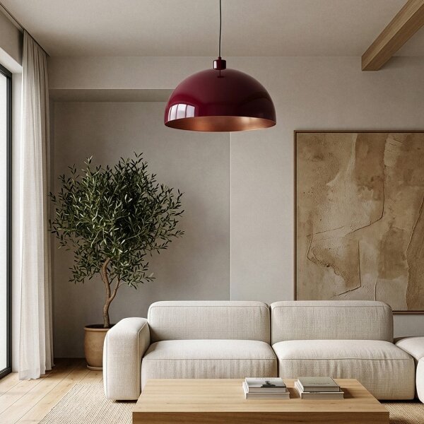 Brilagi - LED полилей на кабел METALO 1xE27/40W/230V, диаметър 40 см, бордо/меден