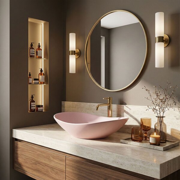 Умивалник за плот Rea Royal Powder Pink Matt