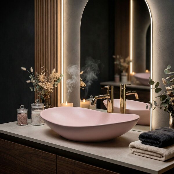 Умивалник за плот Rea Royal Powder Pink Matt