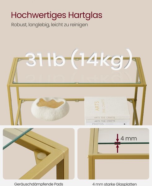 Библиотека Vasagle златна 80x30x176.5 см