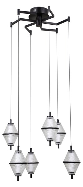 Висяща лампа FUENTE PND-34395-6-BK ITALUX