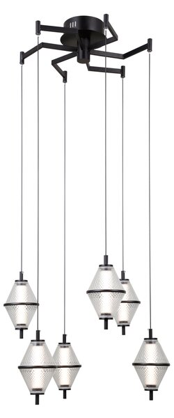 Висяща лампа FUENTE PND-34395-6-BK ITALUX