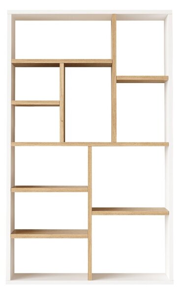 Библиотека с 10 отделения, Boteca, Pako World, бяло-естествен цвят, 75x22x123 см