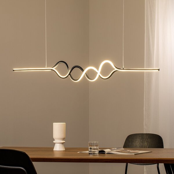 Milagro Lighting LED висяща лампа Ancona, метал, златно/черно, 4000 K, Злато / месинг, Дневна/трапезария, Метал, Модерен