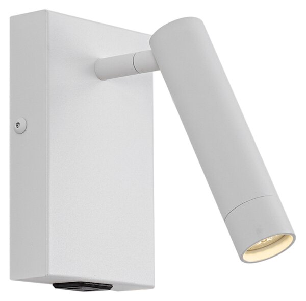 Модерна стенна лампа бяла регулируема с USB-C - Croft
