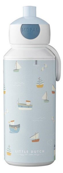 Бяла/светлосиня пластмасова детска бутилка 400 ml Sailors Bay by Little Dutch – Mepal