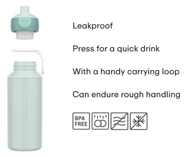 Светлозелена детска бутилка 400 ml Little farm – Mepal