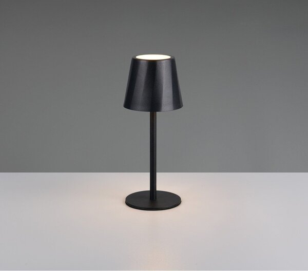 Матово черно LED настолна лампа с метален абажур (височина 21 cm) Diaz – Reality