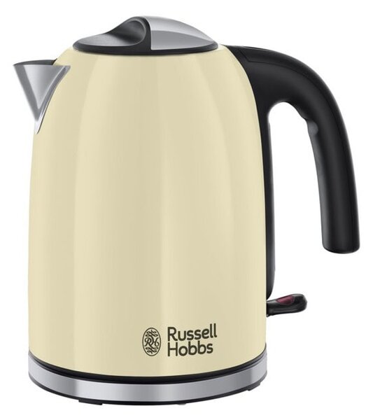 Електрическа кана Russell Hobbs Colours Plus Classic Cream, вместимост 1.7 литра, миещ се филтър, 360° основа, 2400W, бежова