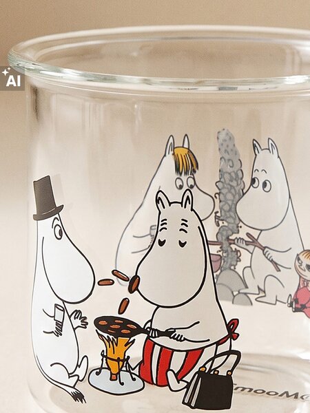 Sinsay - Стъклена чаша с дръжка The Moomins - многоцветен