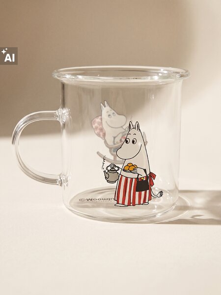 Sinsay - Стъклена чаша с дръжка The Moomins - многоцветен