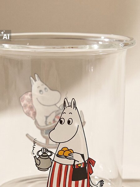 Sinsay - Стъклена чаша с дръжка The Moomins - многоцветен