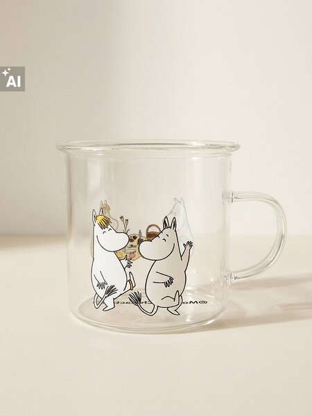Sinsay - Стъклена чаша с дръжка The Moomins - многоцветен