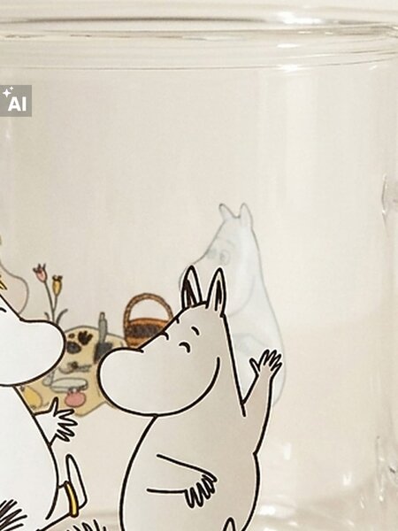 Sinsay - Стъклена чаша с дръжка The Moomins - многоцветен