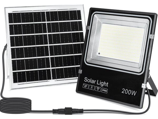 Aigostar-LED Соларен LED прожектор/200W/3,2V 3600mAh 3000K/4000K/6500K IP66 + дистанционно управление