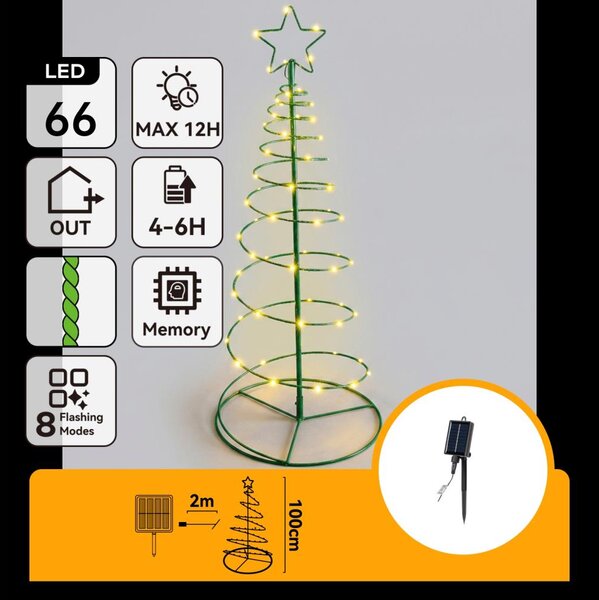 Aigostar - LED соларна коледна украса LED/0,59W/3,7V 100 cm IP65 топла бяла