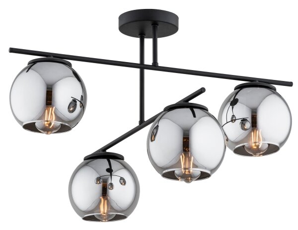 BRILAGI - Плафонен полилей DIOR 4xE27/60W/230V черен/димчато сив