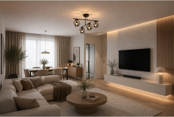 BRILAGI - Плафонен полилей DIOR 4xE27/60W/230V черен/димчато сив