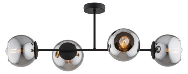 BRILAGI - Плафонен полилей DIOR 4xE27/60W/230V черно/опушено сиво