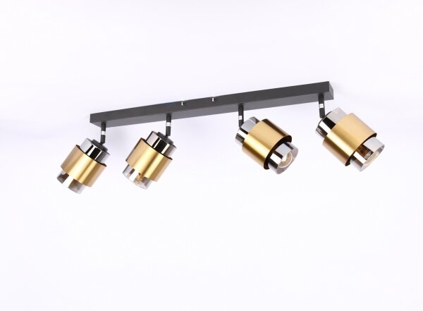 Globo 15560-4 - Спот MILLEY 4xE27/40W/230V черен/месинг