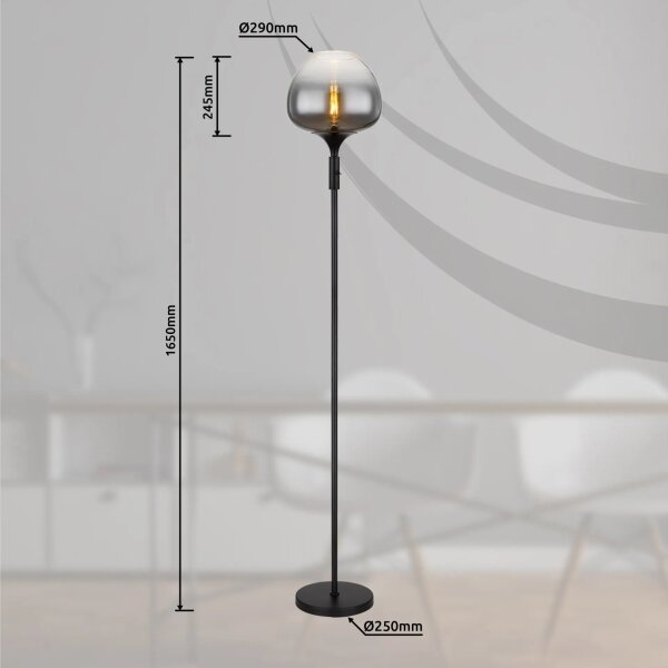 Globo 15548S2 - Подова лампа MAXY 1xE27/40W/230V черна