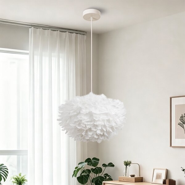 Brilagi - Подвесен полилей на кабел FEATHER 3xE27/40W/230V Ø 50 см бял