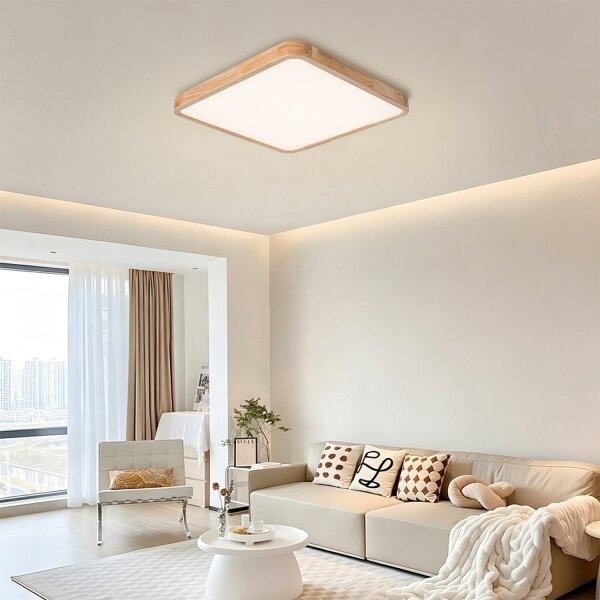 Brilagi - димируемо LED осветително тяло WOODLINE SQUARE LED/80W/230V дъб 60x60 см + дистанционно управление