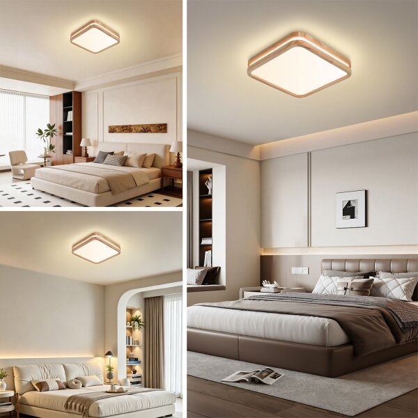 Brilagi - LED таванен плафон MOLINA SQUARE LED/32W/230V 3000/4000/6000K дъб 30x30 см