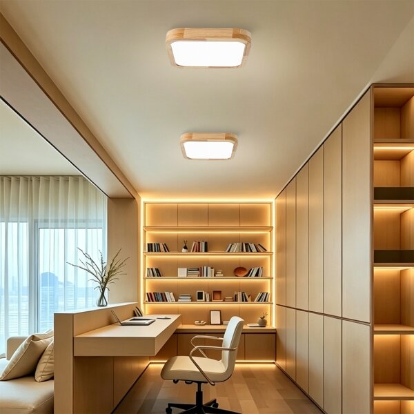 Brilagi - Димируемо LED осветително тяло WOODLINE SQUARE LED/48W/230V, дъб, 40x40 см + дистанционно управление