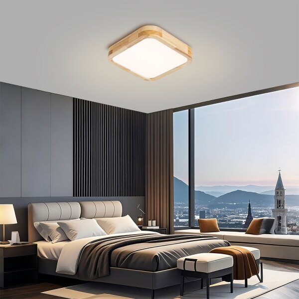 Brilagi - LED таванен осветител WOODLINE SQUARE LED/32W/230V 3000/4000/6000K дъб 30x30