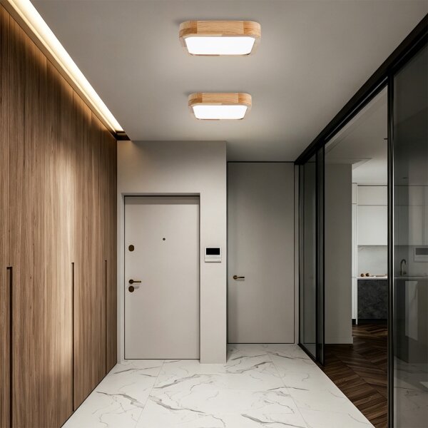 Brilagi - Димируемо LED осветително тяло WOODLINE SQUARE LED/48W/230V, дъб, 40x40 см + дистанционно управление