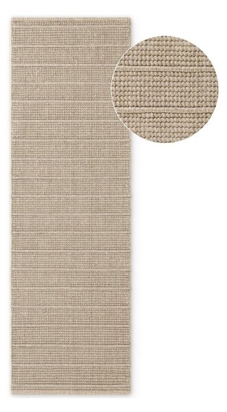 Бежова ръчно изработена вълнена пътека 80x250 cm Camden Parker – Ted Baker