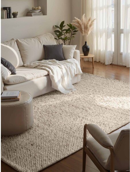 Бежов/в естествен цвят ръчно изработен вълнен килим 160x230 cm Lyon Beans – Elle Decoration