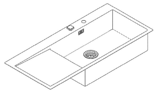 Grohe K1000 Кухненска мивка от неръждаема стомана с отцедник, 1160 х 520 мм