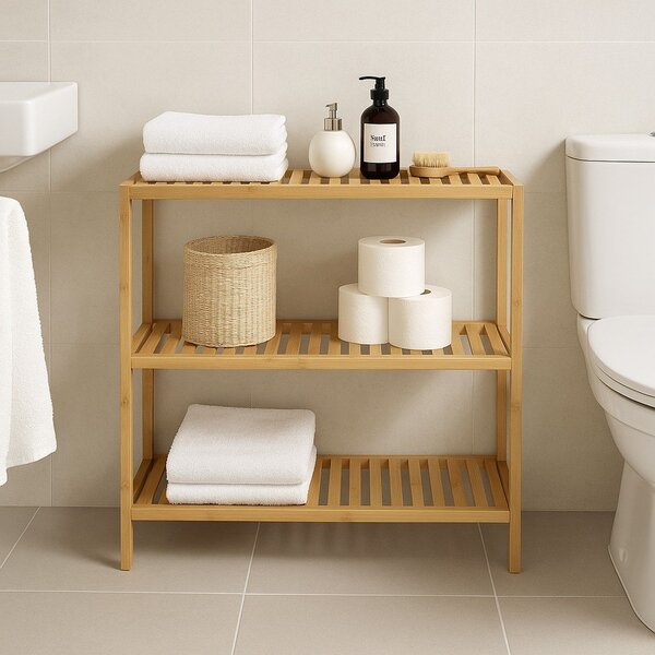 Бамбуков рафт за баня в естествен цвят 69x60 cm Skaren – Bonami Essentials
