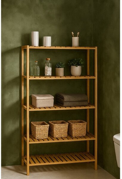 Бамбуков рафт за баня в естествен цвят 60x130 cm Skaren – Bonami Essentials