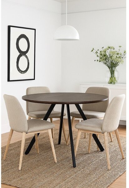 Кръгла трапезна маса от декор от орех ø 120 cm Rivo – Bonami Essentials